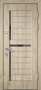 Красивая входная дверь с ажурным решётчатым узором внутри №1 внешняя - фото