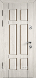 Входная дверь с порошковым напылением и филёнчатой отделкой всех сторон в современном исполнении №1 внутренняя - фото