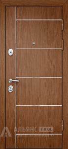 Дверь стальная коричневая с экошпоном снаружи и изнутри №1 внешняя - фото