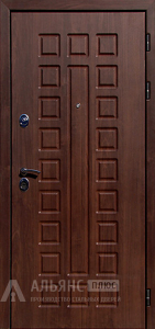 Коричневая стальная дверь с термоизоляцией и накладным уплотнителем №13 внешняя - фото